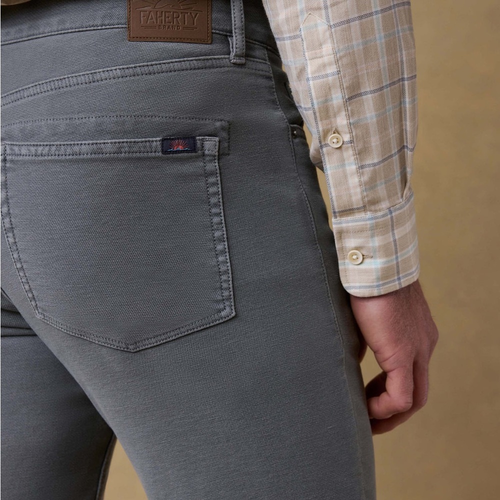 FAHERTY Men's Stretch Terry 5-Pocket Pant Slate Size 30x29 Slim Straight Stretch - Picture 3 of 13